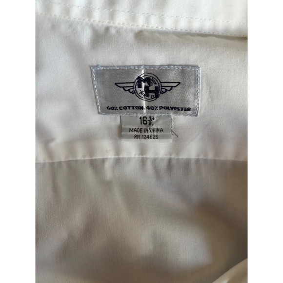 Murphy & Hartelius Men's White Uniform Shirt Short Sleeve Epaulets Size 16.5 S/M - Picture 7 of 7